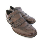 Frangia Fringe Double Buckle Shoes // Brown (UK: 10.5)