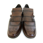Frangia Fringe Double Buckle Shoes // Brown (UK: 7)