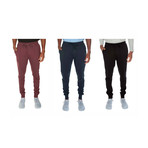 Super Soft Cuffed Joggers // Cranberry + Navy + Black // Pack of 3 (M)