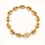 14K Gold Puff Mariner Chain Bracelet // 9mm // 8"