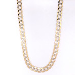 10K Two-Tone Gold Cuban Chain Necklace // 7mm // 22"