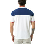 Two-Tone Short Sleeve Polo // White + Navy (M)
