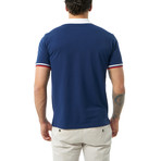 Two-Stripe Short Sleeve Polo // Navy (2XL)