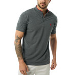 Collarless Short Sleeve Polo // Anthracite (S)