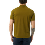 Collarless Short Sleeve Polo // Khaki (XL)