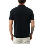 Collarless Short Sleeve Polo // Black (2XL)