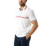 Dual Pattern Short Sleeve Polo // White (S)