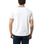 Dual Pattern Short Sleeve Polo // White (XS)