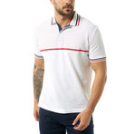 Dual Pattern Short Sleeve Polo // White (S)
