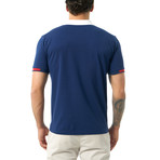 Contrast Collar Short Sleeve Polo // Navy (XL)
