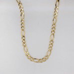 10K Gold Figaro Chain Necklace // 6.5mm (22")