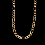 10K Gold Figaro Chain Necklace // 6.5mm (22")