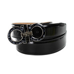 Salvatore Ferragamo // Detail Buckle Leather Belt // Black (115)