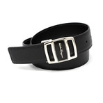 Men's Reversible + Adjustable Gancini Belt // Black (Size 110)