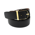 Men's Gancini Belt // Black + Brown (Size 100)