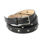Valentino // Studded Leather Belt // Black (105)
