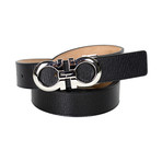 Men's Adjustable Gancini Belt II // Black + Blue (Size 85)