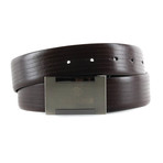 Roberto Cavalli // Plate Buckle Leather Belt // Black (120)