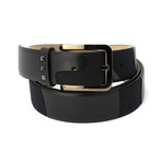Valentino // Studded Loop Smooth Leather Belt // Black (90)