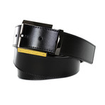 Versace Collection // Golden Detail Leather Belt // Black (100cm // 38" Waist)