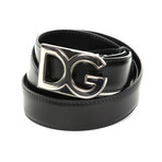 Dolce & Gabbana // DG Leather Belt // Black (85)