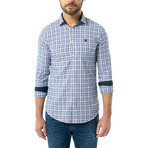 Plaid Button-Up Shirt // Sax + White (3XL)