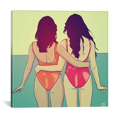 Swimsuit Girlfriends // Giuseppe Cristiano (18"W x 18"H x 0.75"D)