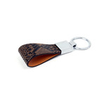 Two-Toned Python Leather Keychain (Yellow)