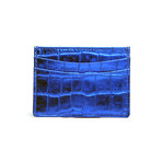 Croco Slim Card Wallet (Electric Blue)
