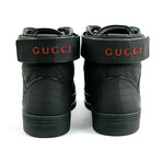 Gucci // Rubberized Crocodile Skin Sneakers // Black (US: 9.5)