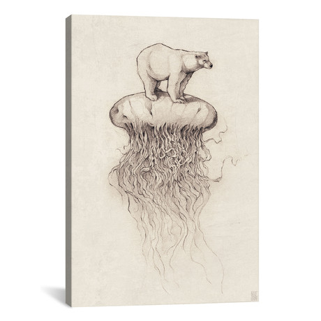 Polar Bear And Jellyfish I (18"W x 26"H x 0.75"D)