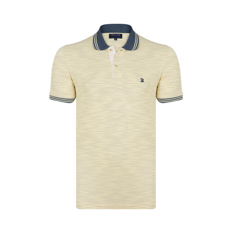 Kelton Short Sleeve Polo Shirt // Gray + Yellow (M)