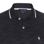 Striped Polo Shirt // Black (L)