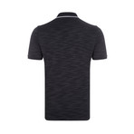 Striped Polo Shirt // Black (2XL)