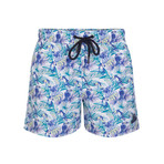 Tropical Tucan Swimsuit // White + Blue (XL)
