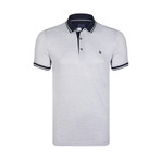 Polo Shirt // White + Navy (2XL)