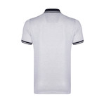 Polo Shirt // White + Navy (XL)