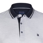 Polo Shirt // White + Navy (3XL)