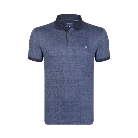 Miles Short Sleeve Polo Shirt // Navy + Indigo (M)