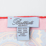 Battisti Napoli // Paisley Pattern Silk Pocket Square // Red + Multicolor
