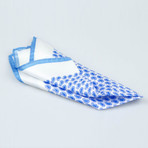 Cesare Attolini // Paisley Pattern Silk Pocket Square // White + Blue