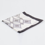 E. Marinella Napoli // Pattern Silk Pocket Square // Black + Beige + Brown