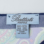 Battisti Napoli // Paisley Pattern Silk Pocket Square // Blue + Green