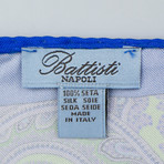 Battisti Napoli // Paisley Pattern Silk Pocket Square // Blue + Purple