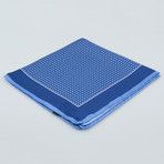 Cesare Attolini // Floral Pattern Silk Pocket Square // Blue