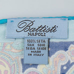 Battisti Napoli // Paisley Pattern Silk Pocket Square // Blue + Multicolor