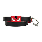 Fendi // Leather Reversable Monster Belt // Black + Red