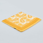 Cesare Attolini // Paisley Pattern Silk Pocket Square // Gold