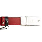 Fendi // Leather Reversable Monster Belt // Black + Red