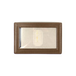 Smooth Leather ID Card Holder Wallet // Lion Brown